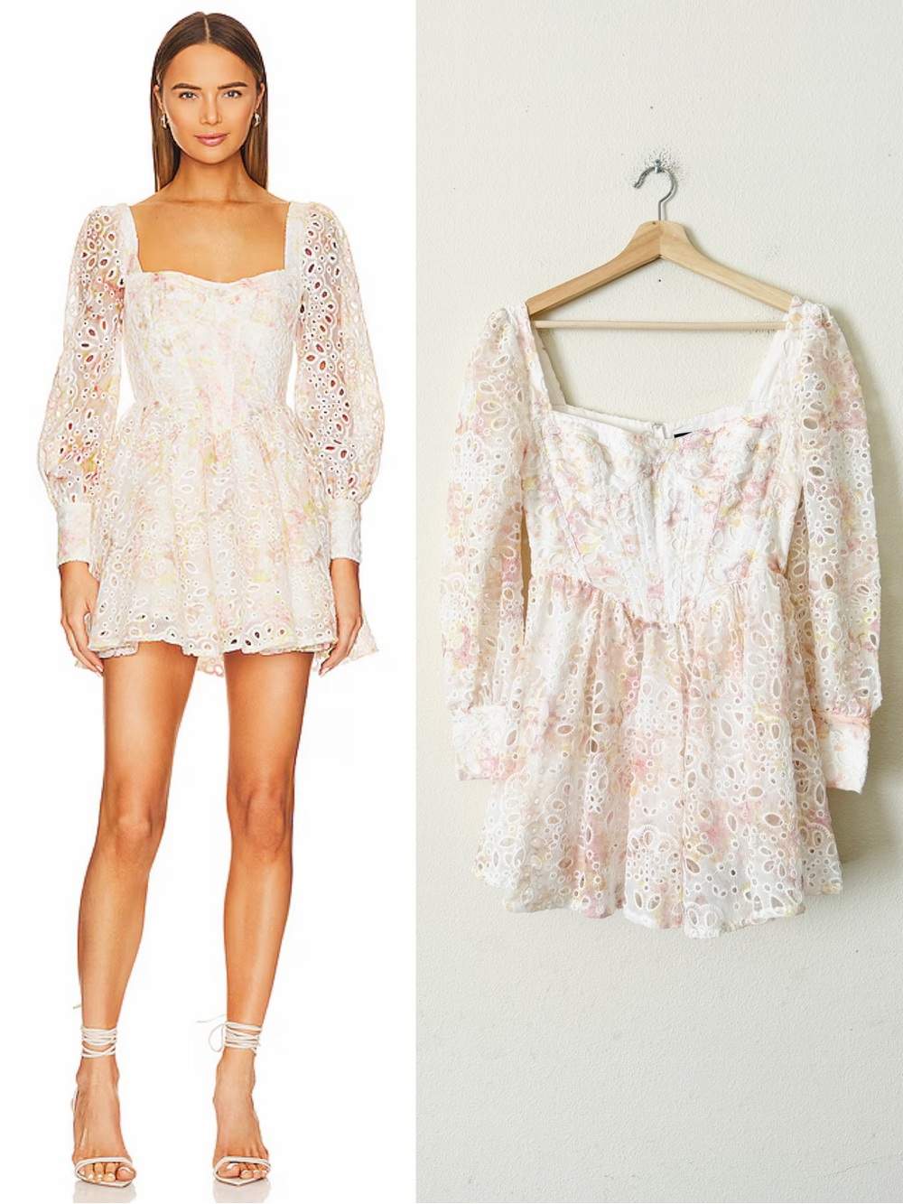 Bardot SIZE 6 Lila Flounce Brodeire mini dress in Sunny floral